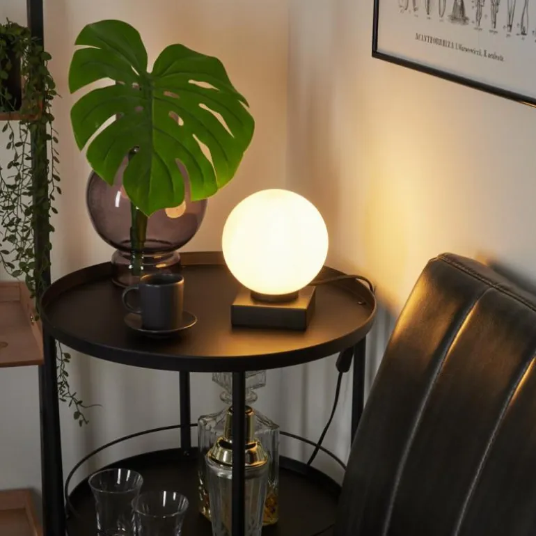 Lampe de table Chamouscady Noir, 1 lumière