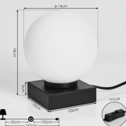 Lampe de table Chamouscady Noir, 1 lumière