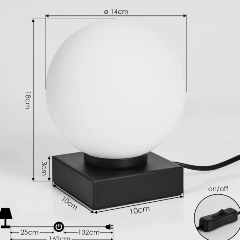 Lampe de table Chamouscady Noir, 1 lumière