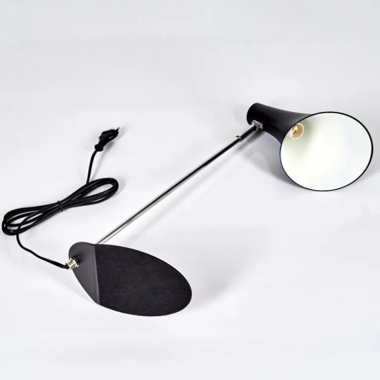 Lampe de table Corralcay Chrome, Noir, 1 lumière