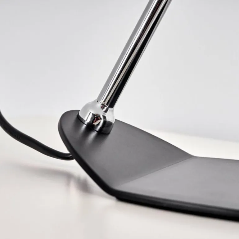 Lampe de table Corralcay Chrome, Noir, 1 lumière