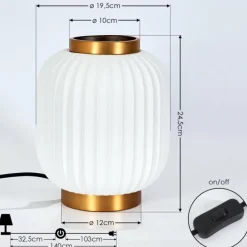 Lampe de table Dyce Laiton, 1 lumière