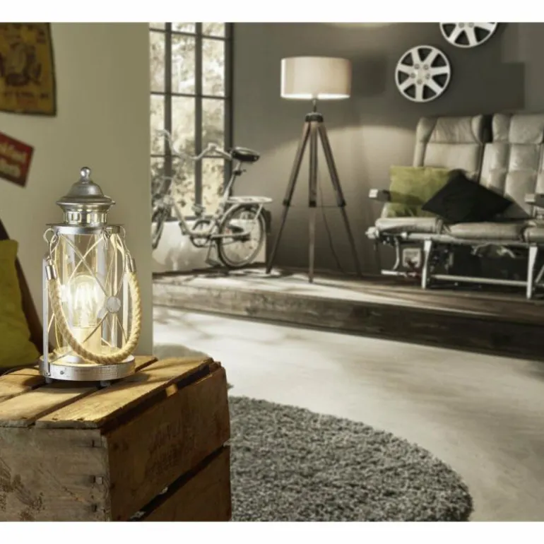 Lampe de table Eglo VINTAGE Brun foncé, Argenté, 1 lumière
