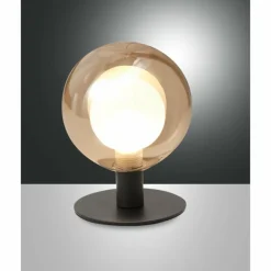 Lampe de table Fabas Luce Teramo LED Noir, 1 lumière