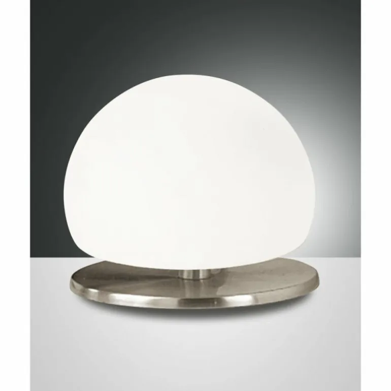 Lampe de table Fabas Luce Morgana LED Nickel mat, 1 lumière