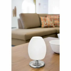 Lampe de table Fabas Luce Rockford LED Nickel mat, 1 lumière