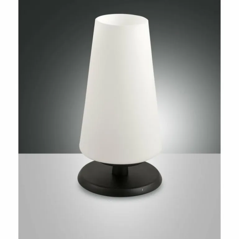 Lampe de table Fabas Luce Milady LED Noir, 1 lumière