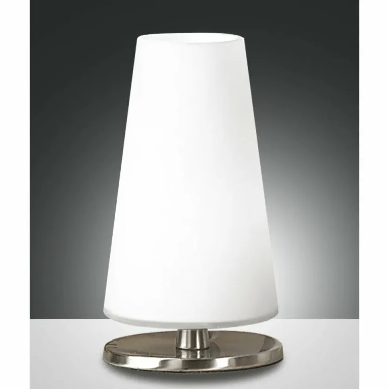 Lampe de table Fabas Luce Milady LED Nickel mat, 1 lumière