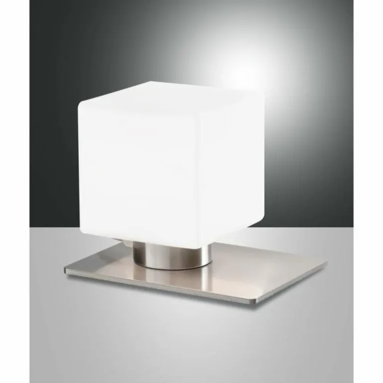 Lampe de table Fabas Luce Zara LED Nickel mat, 1 lumière