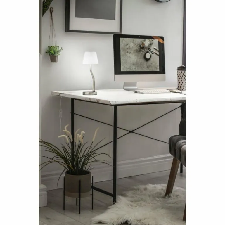 Lampe de table Fabas Luce Ibla LED Nickel mat, 1 lumière