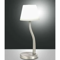 Lampe de table Fabas Luce Ibla LED Nickel mat, 1 lumière