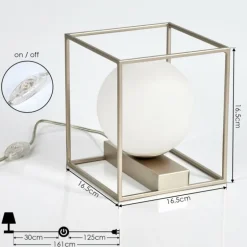 Lampe de table Finnseter Champagne, 1 lumière