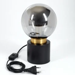 Lampe de table Flawil Laiton, Noir, 1 lumière