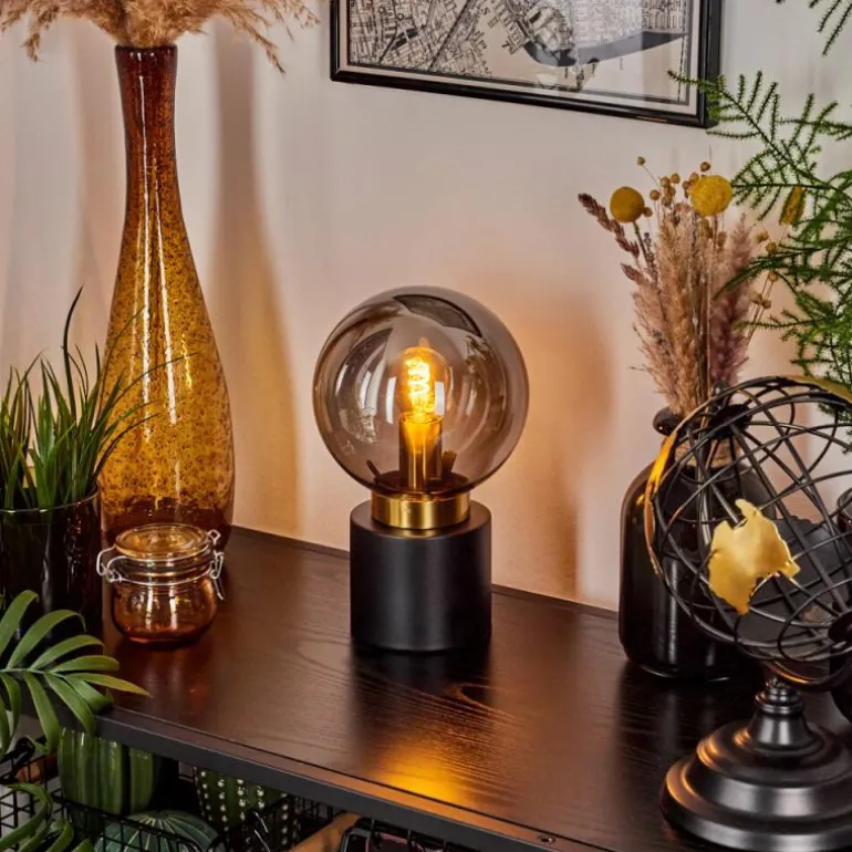 Lampe de table Flawil Laiton, Noir, 1 lumière