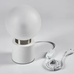 Lampe de table Flawil Nickel mat, Blanc, 1 lumière