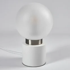 Lampe de table Flawil Nickel mat, Blanc, 1 lumière