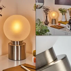 Lampe de table Flawil Nickel mat, 1 lumière