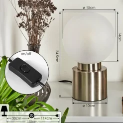 Lampe de table Flawil Nickel mat, 1 lumière
