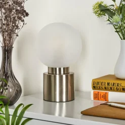 Lampe de table Flawil Nickel mat, 1 lumière