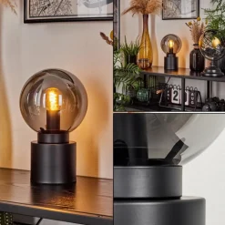 Lampe de table Flawil Noir, 1 lumière