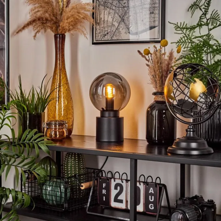 Lampe de table Flawil Noir, 1 lumière