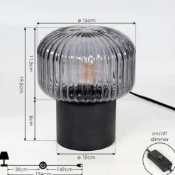 Lampe de table Gallo Noir, 1 lumière