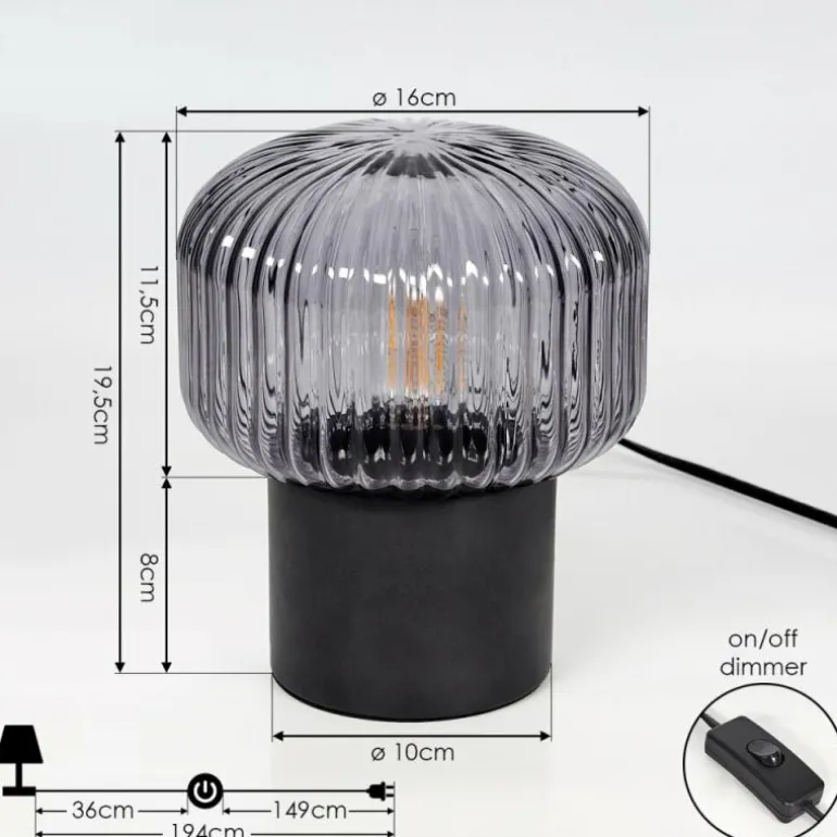 Lampe de table Gallo Noir, 1 lumière