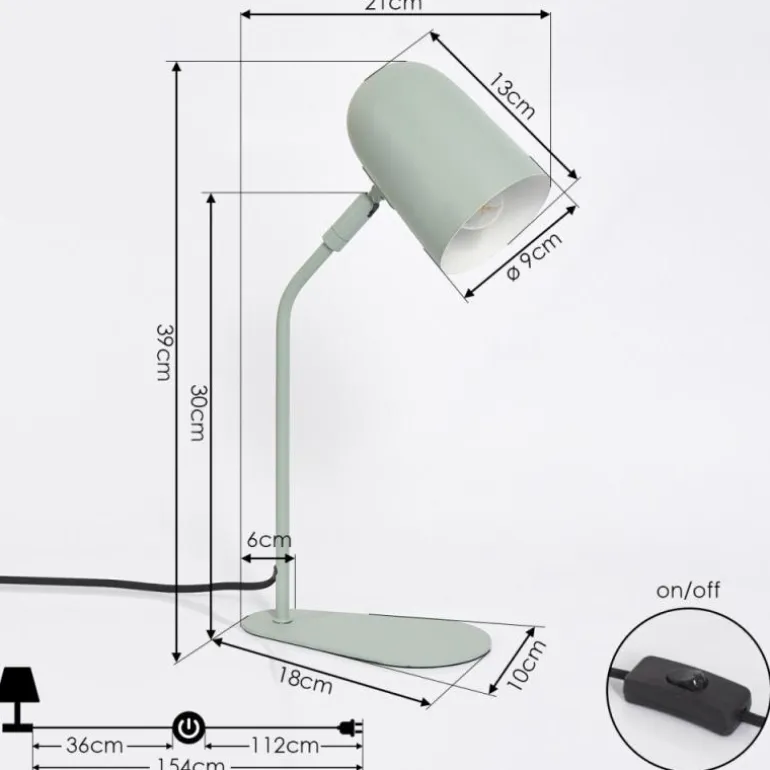 Lampe de table Gilsbro Vert, 1 lumière