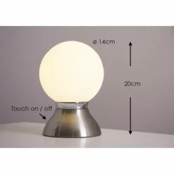 Lampe de table Globo Kitty Chrome, Nickel mat, 1 lumière