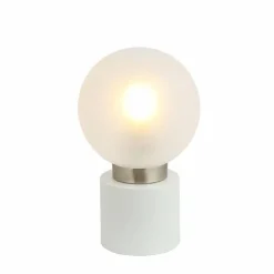 Lampe de table Globo MARKA Nickel mat, Blanc, 1 lumière