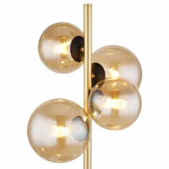 Lampe de table Globo RIHA LED Laiton, Noir, 4 lumières