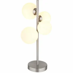 Lampe de table Globo RIHA LED Nickel mat, 4 lumières