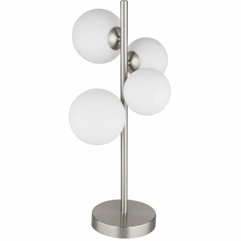 Lampe de table Globo RIHA LED Nickel mat, 4 lumières