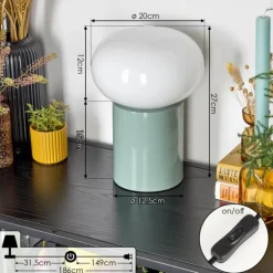 Lampe de table Godrie Bleu, 1 lumière