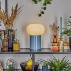 Lampe de table Godrie Bleu, 1 lumière