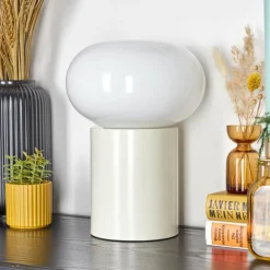 Lampe de table Godrie Crème, 1 lumière