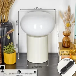 Lampe de table Godrie Crème, 1 lumière
