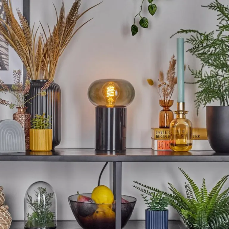 Lampe de table Godrie Noir, 1 lumière