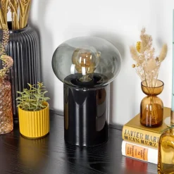 Lampe de table Godrie Noir, 1 lumière
