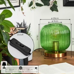 Lampe de table Goldenville Laiton, 1 lumière