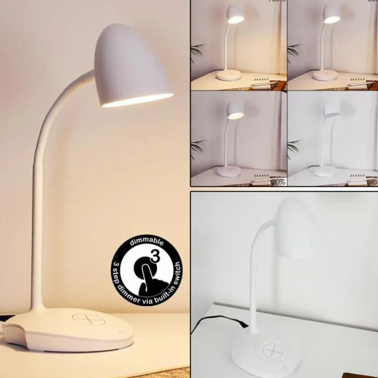 Lampe de table Grenoble LED Blanc, 1 lumière