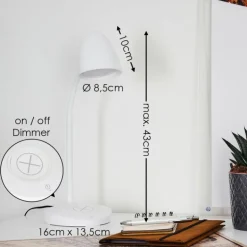 Lampe de table Grenoble LED Blanc, 1 lumière