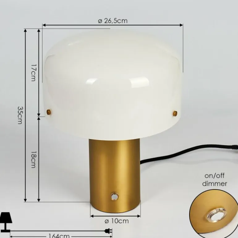 Lampe de table Guicia Or, Laiton, 1 lumière