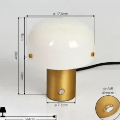Lampe de table Guicia Or, Laiton, 1 lumière
