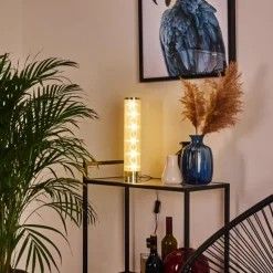 Lampe de table Hatara LED Chrome, 1 lumière, Télécommandes, Changeur de couleurs