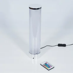 Lampe de table Hatara LED Chrome, 1 lumière, Télécommandes, Changeur de couleurs