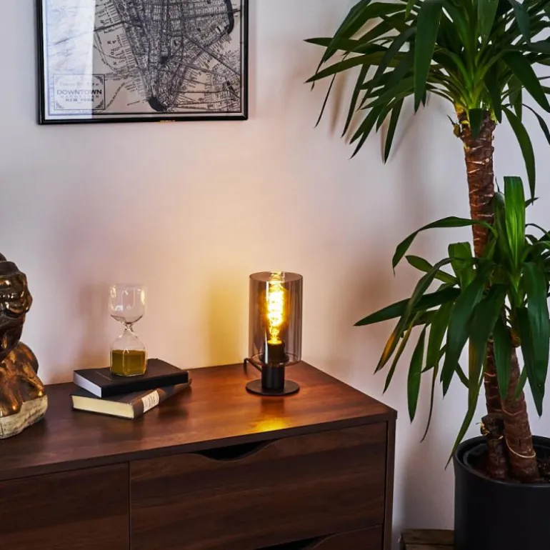 Lampe de table Hunouri Noir, 1 lumière