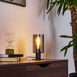 Lampe de table Hunouri Noir, 1 lumière