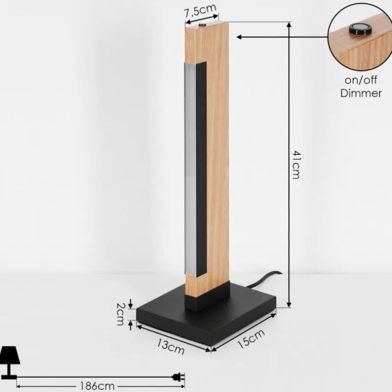 Lampe de table Inzino LED Écru, Noir, 1 lumière