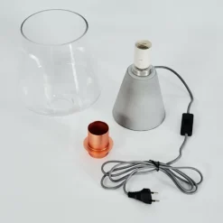 Lampe de table Jaen Gris, Cuivre, 1 lumière